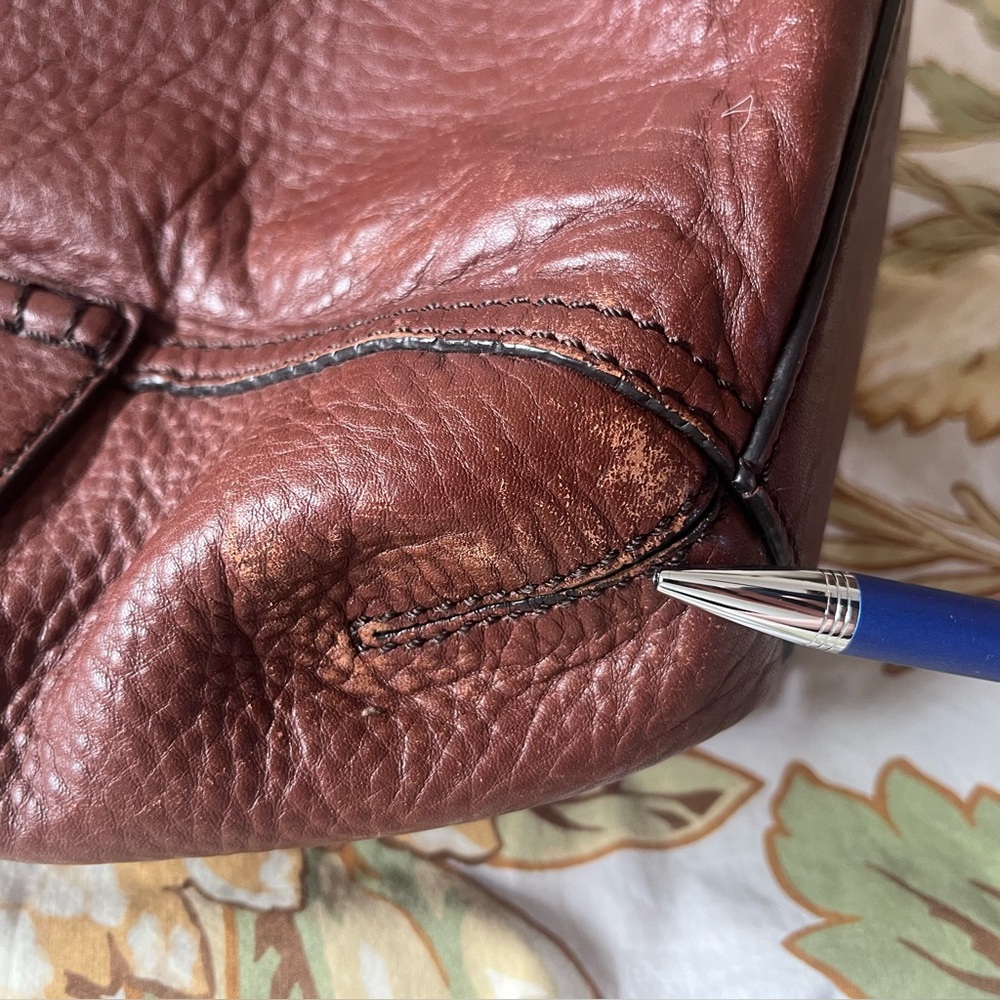 Cole Haan Brown Leather Draw Strap Denny Bag - Picture 13 of 16